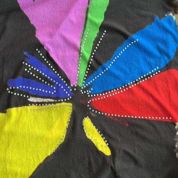 GRAND art to wear colorburst oversize tunic top sequins pull over sleeveless OS - Picture 10 of 10